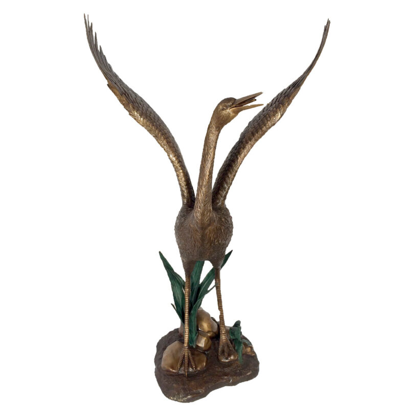 SRB41021 Bronze Dancing Heron Fountain Sculpture Metropolitan Galleries Inc.