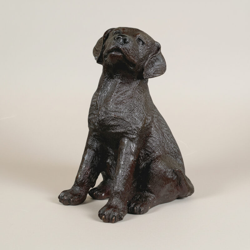 SRB047318 Bronze Sitting Puppy Sculpture by Metropolitan Galleries Inc.
