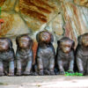 Bronze Five Sitting Dogs Sculpture
