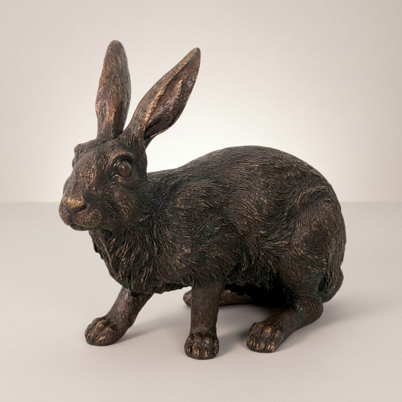 SRB098240 Bronze Sitting Hare Sculpture by Metropolitan Galleries Inc.
