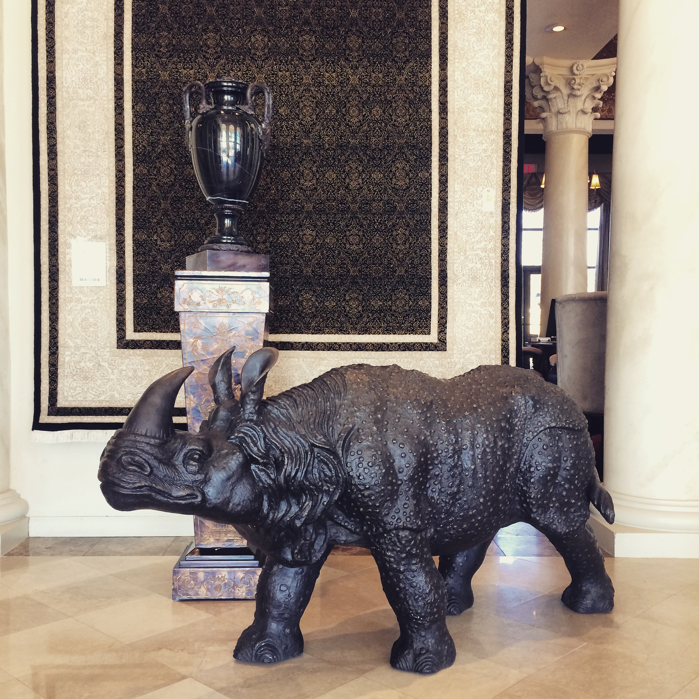 Cast Bronze Rhino Sculpture Metropolitan Galleries