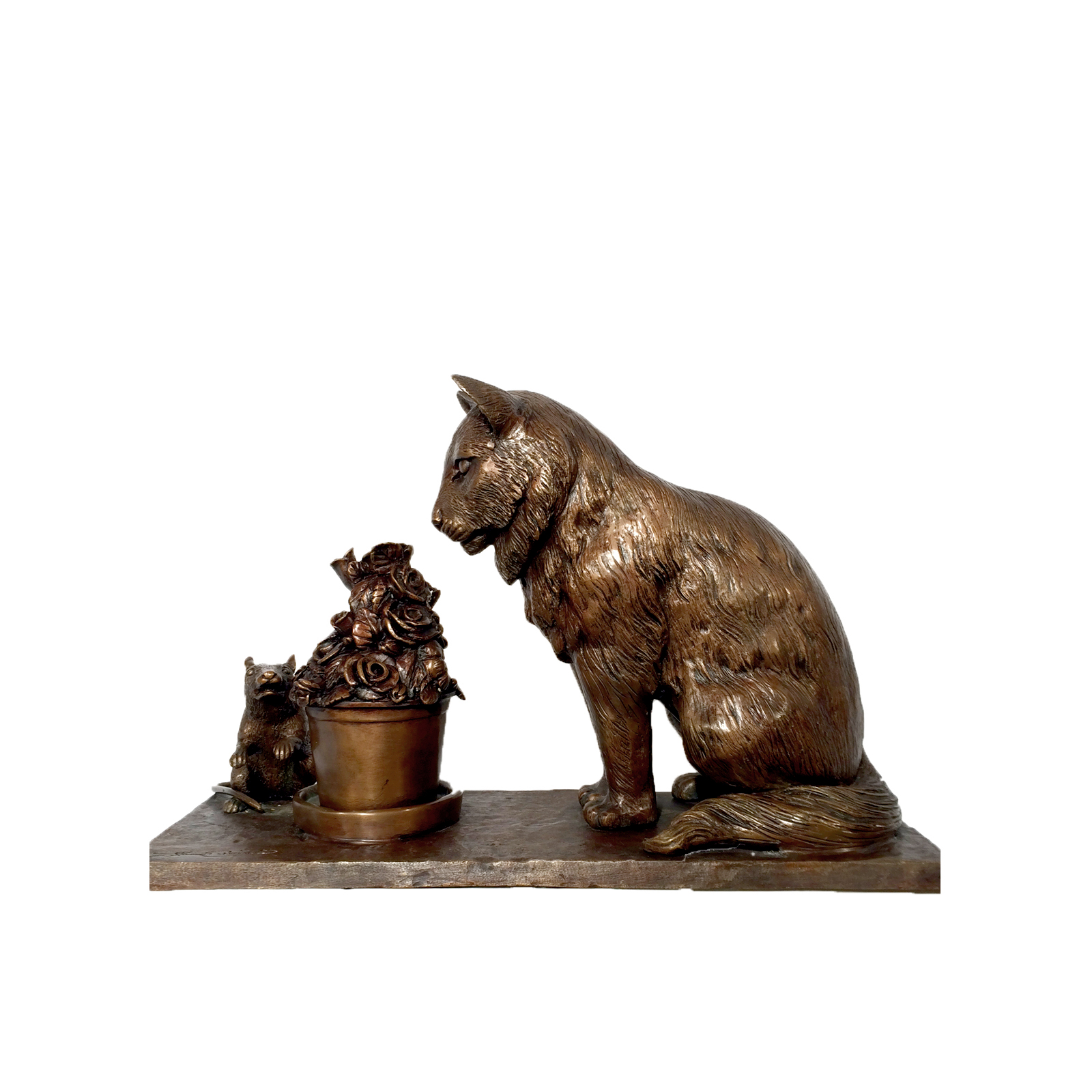 SRB30532 Bronze Cat and Mouse Sculpture Metropolitan Galleries Inc.
