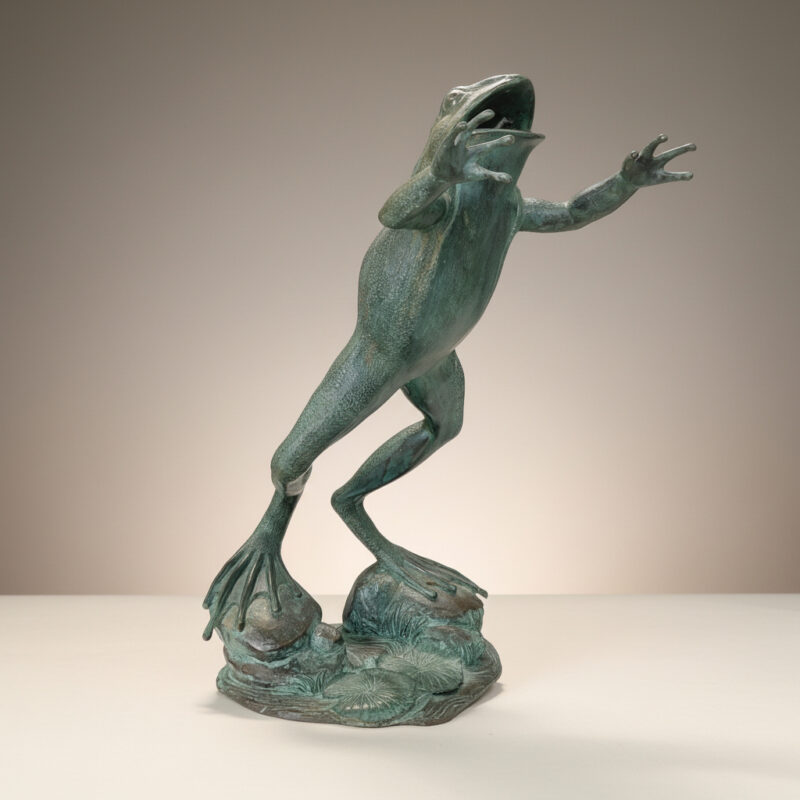 SRB41038 Bronze Jumping Frog Fountain Sculpture by Metropolitan Galleries Inc.