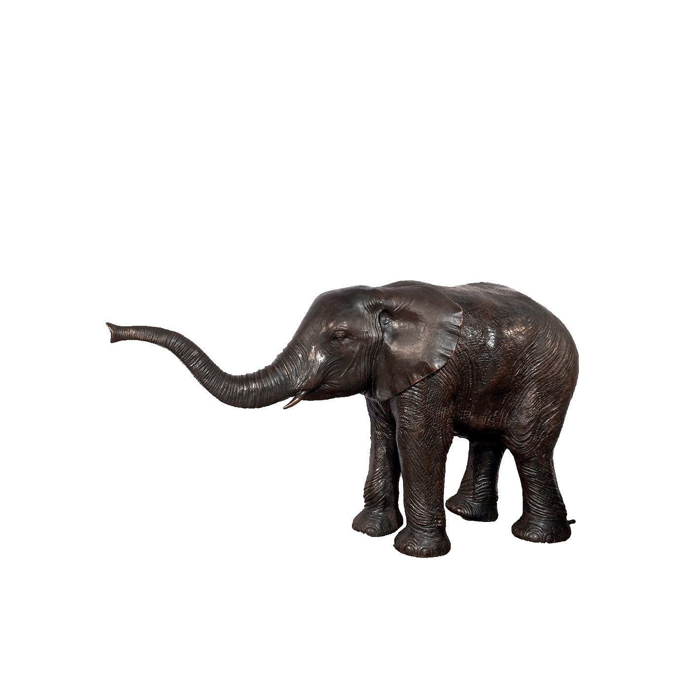SRB46954A Bronze Baby Elephant with Trunk Up Fountain Sculpture by Metropolitan Galleries Inc