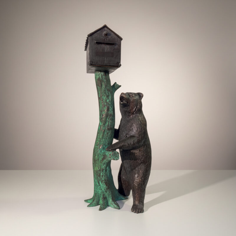 SRB48388 Bronze Bear Mailbox Sculpture by Metropolitan Galleries Inc.
