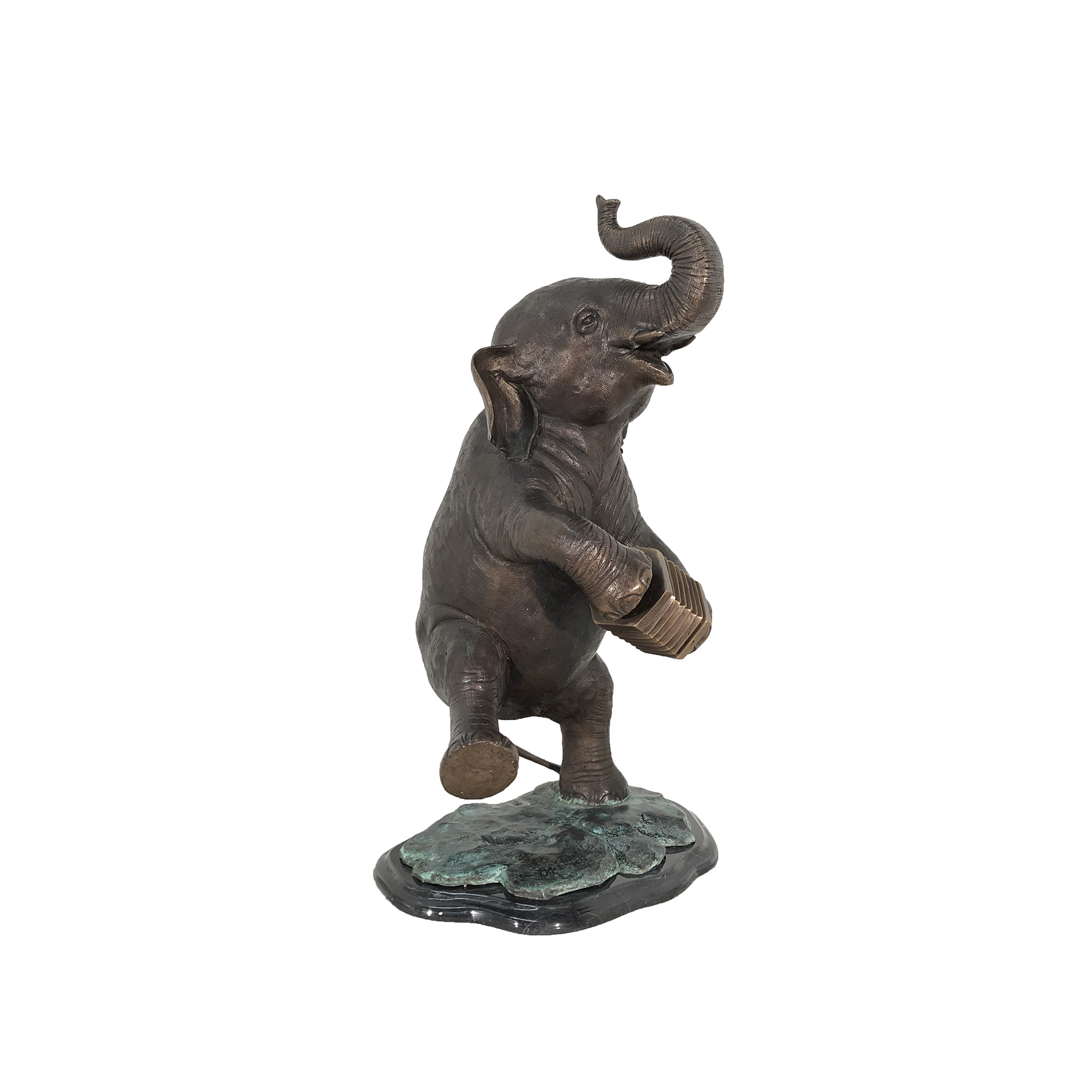 SRB49139 Bronze Elephant playing Accordion Table top Sculpture by Metropolitan Galleries Inc 2