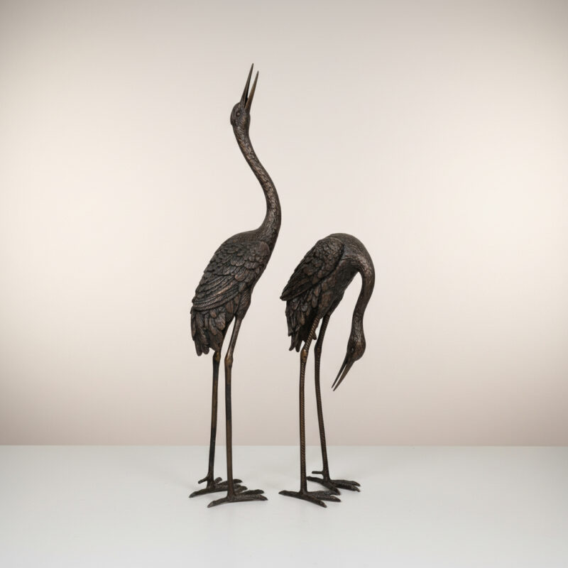 SRB702177 Bronze Two Small Herons Fountain Sculpture Set by Metropolitan Galleries Inc.