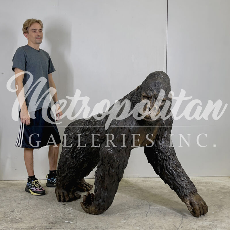 SRB705248-B Bronze Walking Gorilla Sculpture by Metropolitan Galleries Inc SCALE WM