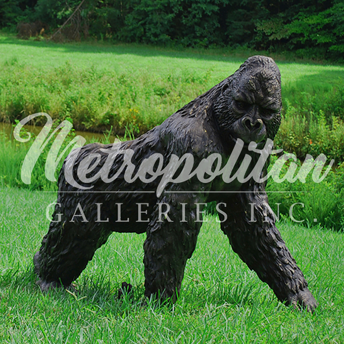 SRB705248-B Bronze Walking Gorilla Sculpture by Metropolitan Galleries Inc Vignette WM