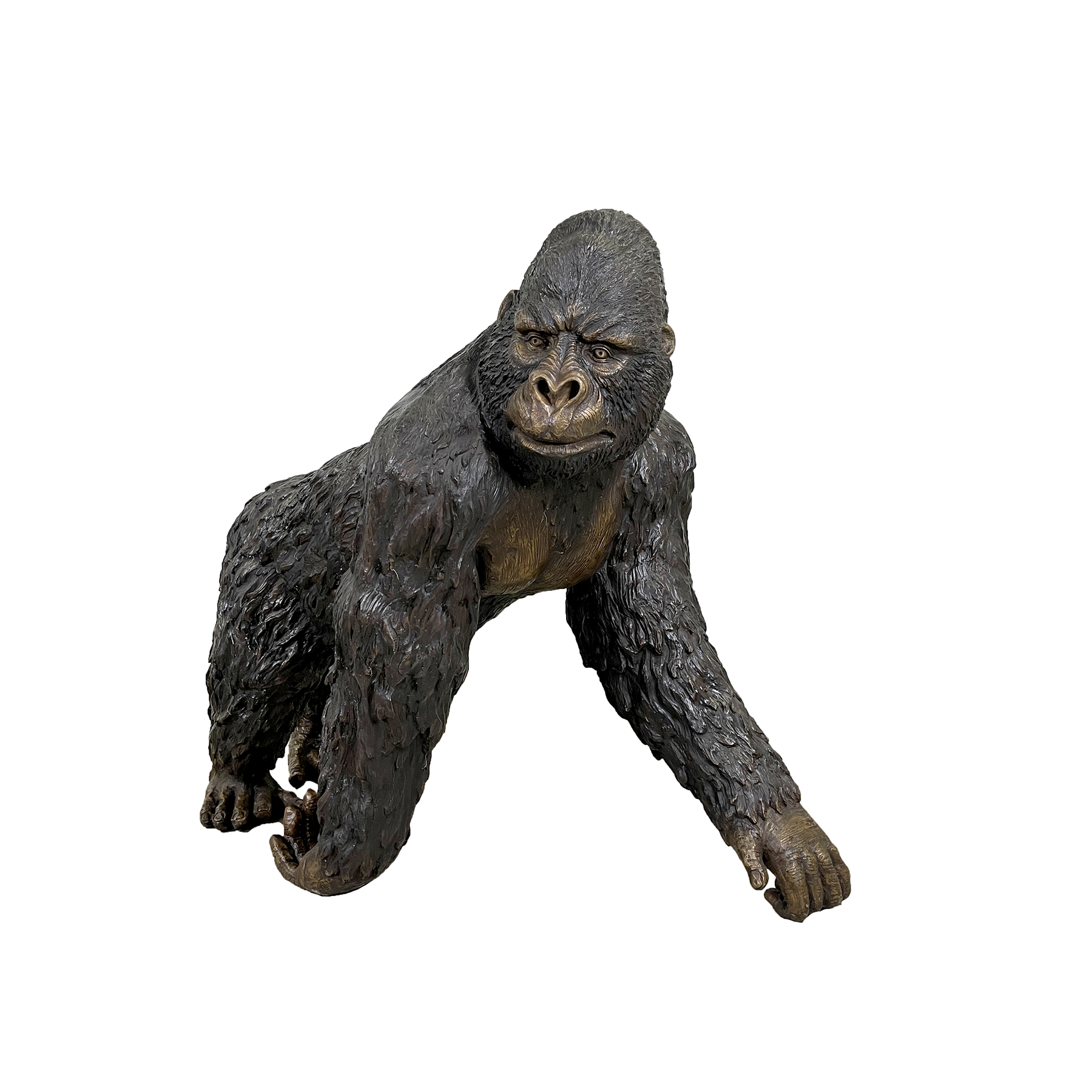 SRB705248-B Bronze Walking Gorilla Sculpture by Metropolitan Galleries Inc