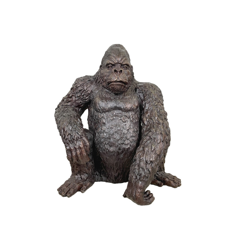 SRB705248A Bronze Sitting Gorilla Sculpture by Metropolitan Galleries Inc