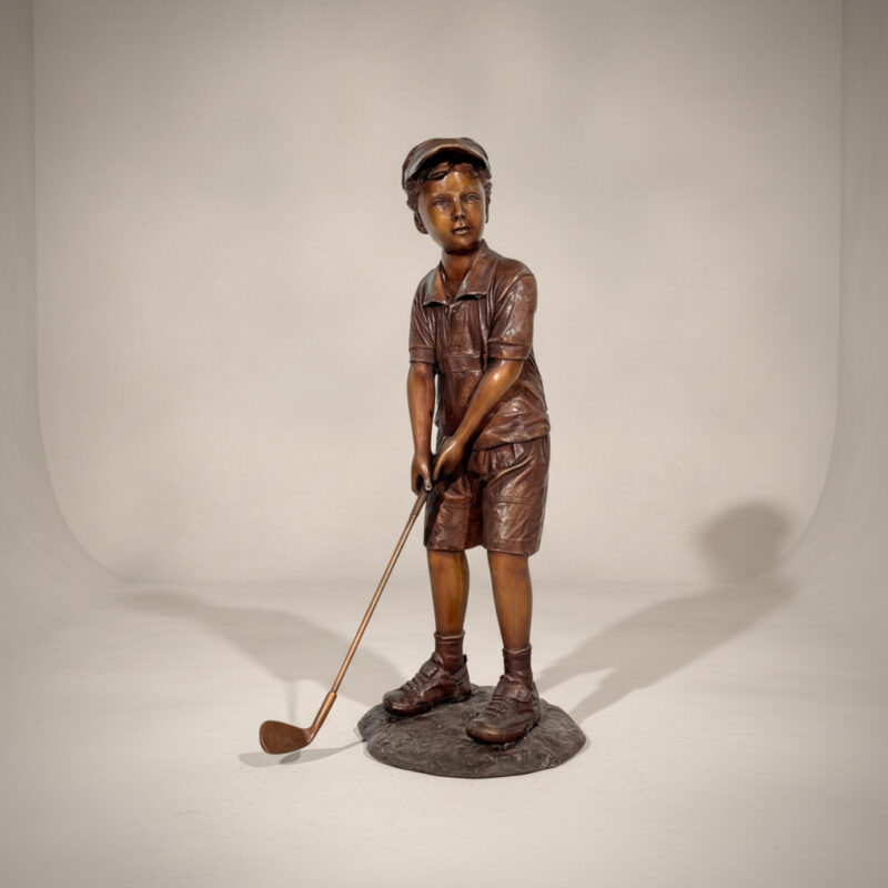 SRB705940-B Bronze Goy Golfer Sculpture by Metropolitan Galleries Inc.