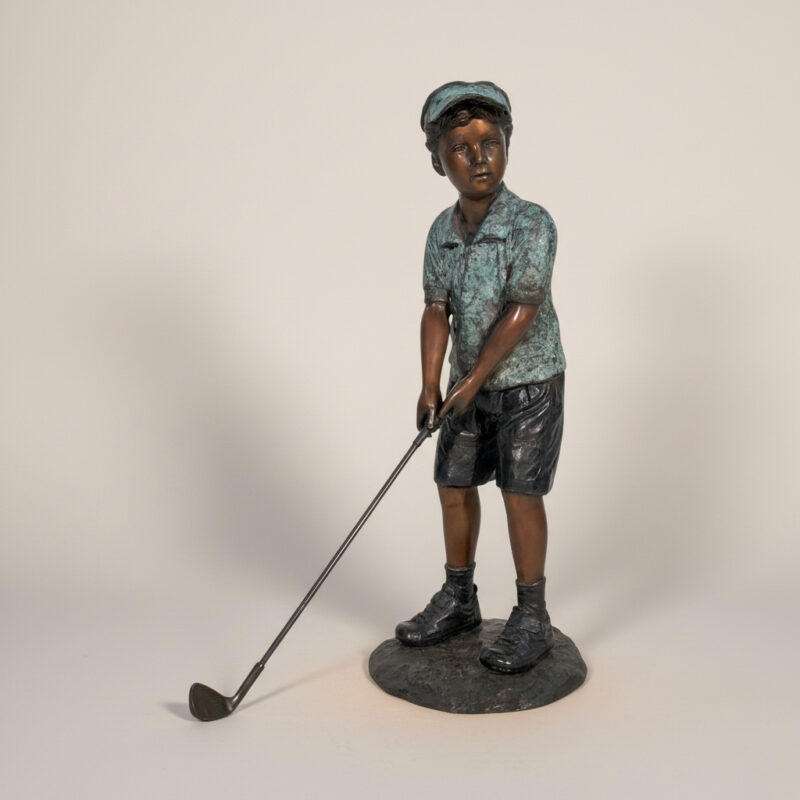 SRB705940 Bronze Golfer Boy Sculpture by Metropolitan Galleries Inc.
