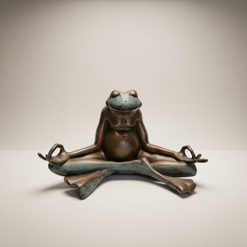 SRB706982 Bronze Meditating Frog Sculpture by Metropolitan Galleries Inc.