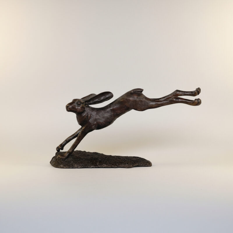 SRB707234 Bronze Running Hare Sculpture by Metropolitan Galleries Inc.
