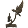 Bronze Parrots on Limb Sculpture
