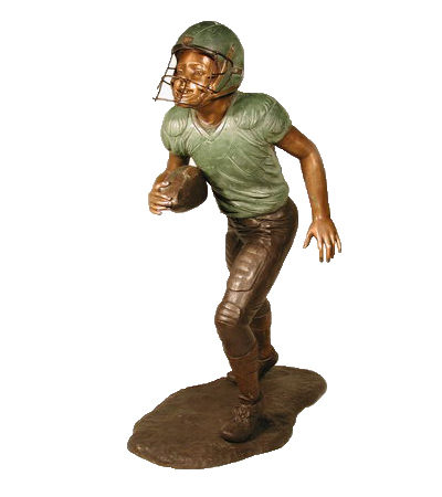 SRB050110 Bronze Football Player Running Sculpture Metropolitan Galleries Inc.