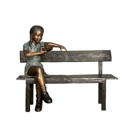 SRB050626 Bronze Girl Reading on Bench Sculpture Metropolitan Galleries Inc.