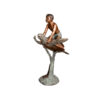 Bronze Boy on Sea Turtle Fountain Sculpture
