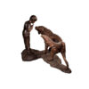 Bronze Boy with Golden Retriever Fountain Sculpture