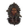 Bronze Indian with Pipe Wall Fountain