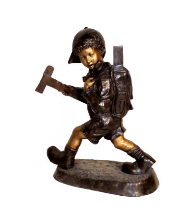 SRB10044 Bronze School Boy Sculpture Metropolitan Galleries Inc.