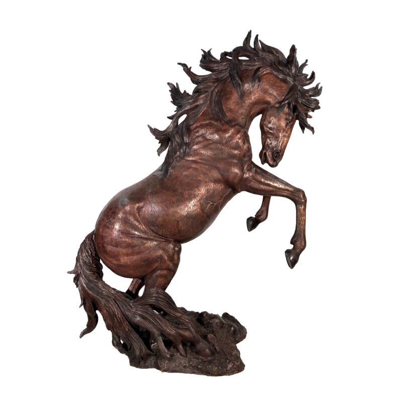 SRB10107 Bronze Rearing Horse Sculpture by Metropolitan Galleries Inc bronze horse statue