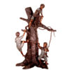 Bronze Children in Tree House Sculpture