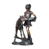 Bronze Girl with Pony Sculpture