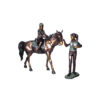 Bronze Boy & Girl Horse Riding Lesson Sculpture