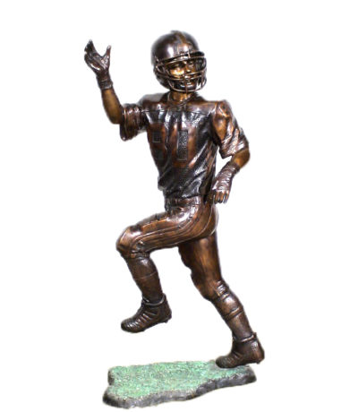 SRB25448 Bronze Football Player Sculpture metropolitan Galleries Inc.