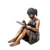 Bronze Sitting Girl Drawing Sculpture