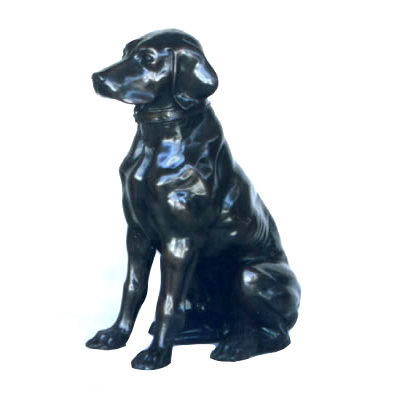 SRB43377 Bronze Sitting Dog Sculpture Metropolitan Galleries Inc.