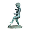 Bronze Boy with Frog Fountain Sculpture