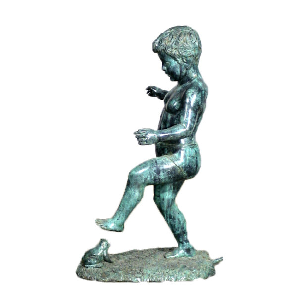 SRB43842 Bronze Boy with Frog Sculpture Metropolitan Galleries Inc.