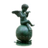 Bronze Cherub on Ball with Frog Fountain