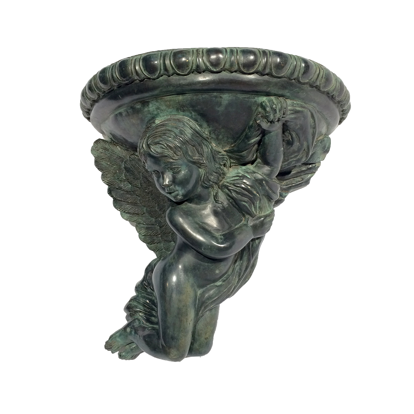 SRB44362 Bronze Cupid Wall Urn Sculpture Metropolitan Galleries Inc.