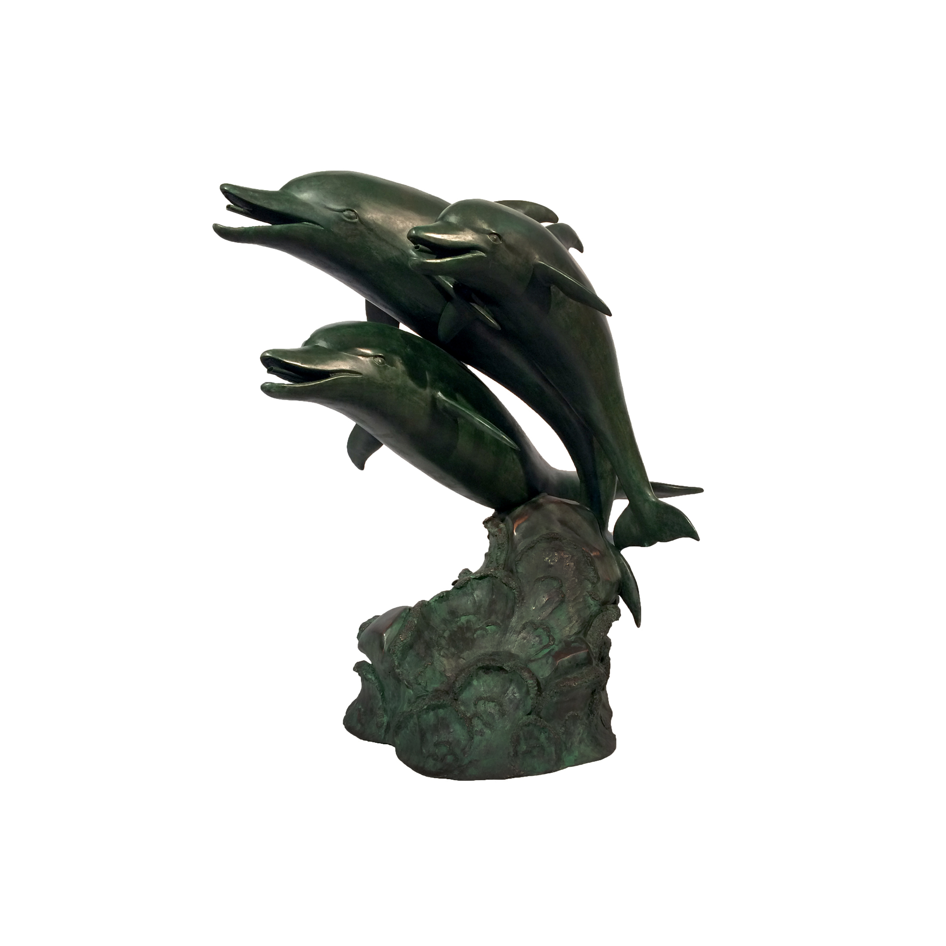 SRB45867 Bronze Three Dolphins Fountain Sculpture by Metropolitan Galleries Inc