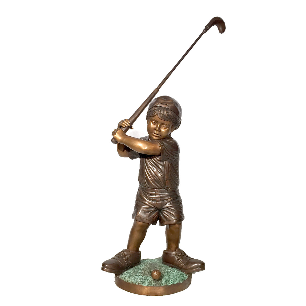 Cast Bronze Little Boy Golfer Sculpture Metropolitan Galleries Inc High Point North Carolina Bronze Statuary and Fountains