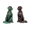 Bronze Dog with Puppy Sculpture
