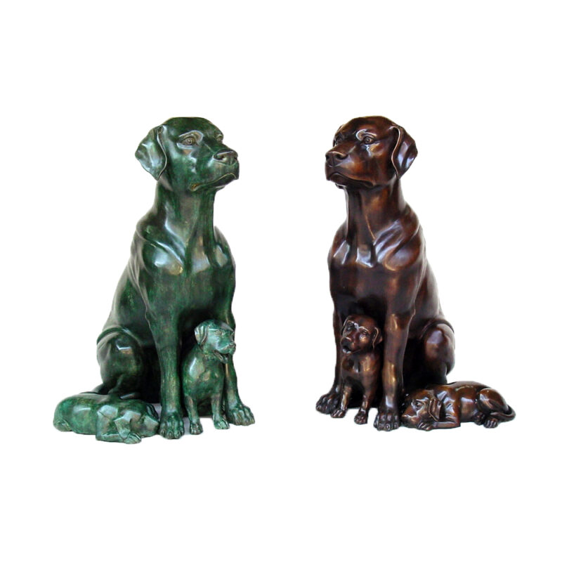 SRB46739 Bronze Dog with Puppy Sculpture Metropolitan Galleries Inc.