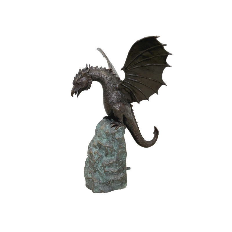 SRB46791 Bronze Dragon on Rock Fountain Sculpture by Metropolitan Galleries Inc 2