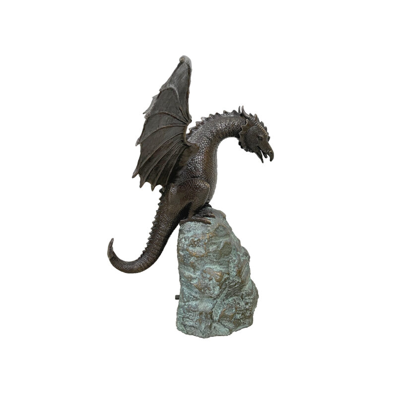 SRB46791 Bronze Dragon on Rock Fountain Sculpture by Metropolitan Galleries Inc 4