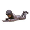 Bronze Boy Playing Game Sculpture