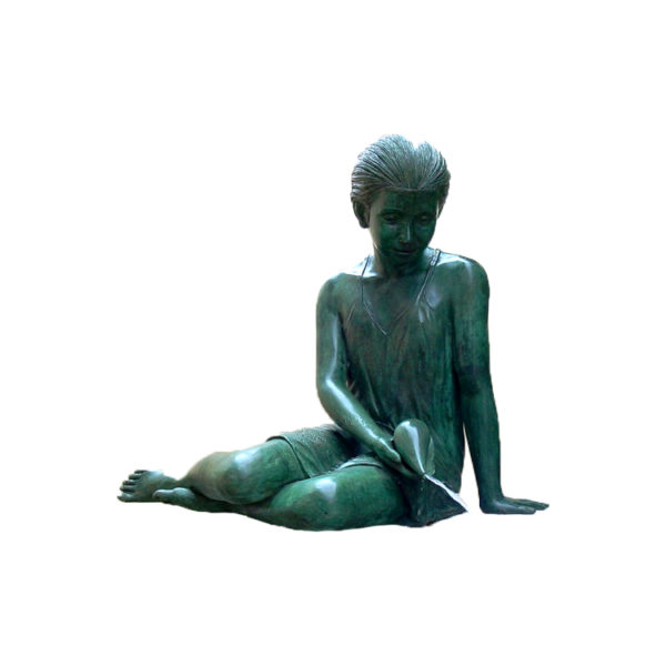 SRB47259 Bronze Sitting Girl Fountain Metropolitan Galleries Inc.