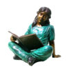 Bronze Girl holding Book Sculpture