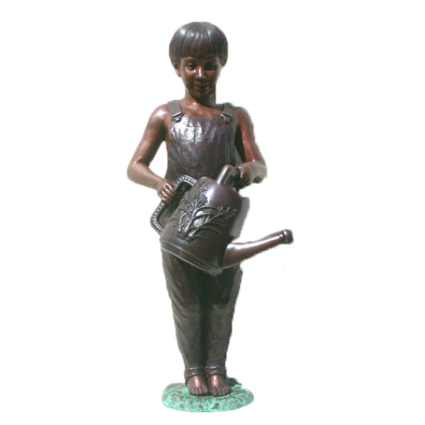 SRB47903 Bronze Boy with Watering Can Fountain Sculpture Metropolitan Galleries Inc.