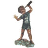 Bronze Boy with Telescope Sculpture
