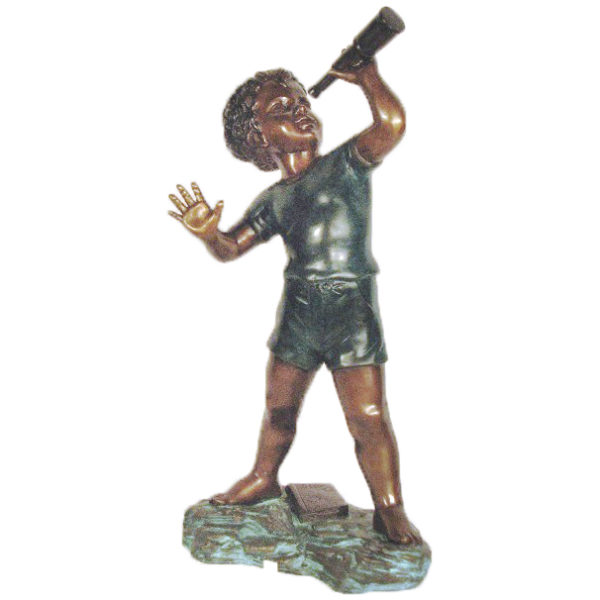 SRB49159 Bronze Boy with Telescope Sculpture Metropolitan Galleries Inc.