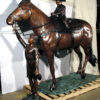 Bronze Cowboy & Girl riding Horse Sculpture